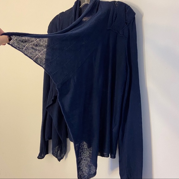 Hit List LA Navy Blue Light Weight Linen Cardigan - Picture 3 of 9